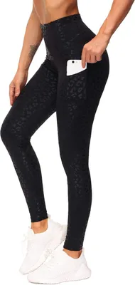 Productafbeelding van Dames yogalegging capri met hoge taille, zijvakken en dierenprint