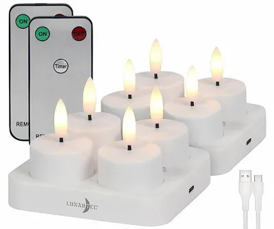 Image de 8 bougies chauffe-plat LED rechargeables et télécommandées