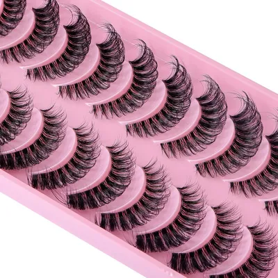Image de Faux cils russes, volume D, 10 paires, bande de faux cils naturels et duveteux