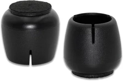 Produktbild von Stöpselset für Stuhlbeine mit Filz, Schutzkappen für runde Beine 26-29 mm, schwarz