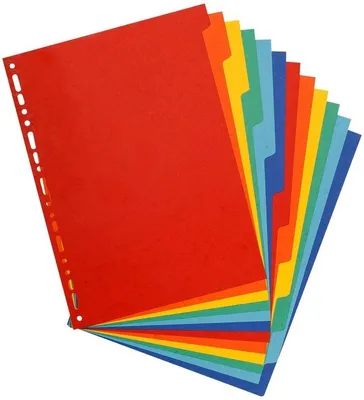 Immagine prodotto di Indice A4+ Cartoncino Manila 400g 12 pezzi fustellati colorati Confezione da 15