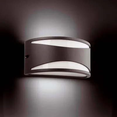 Produktbild von Faro 70697, Wandbeleuchtung für den Außenbereich, Dunkles Grau, Aluminium, IP44, I, E27