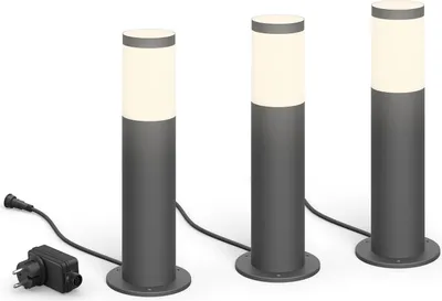 Produktbild von GardenLink Starter-Set Sockel Warmweiß 600 lm 3er-Pack Anthrazit