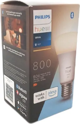 Produktbild von Philips Hue White LED Lampe E27 806 Lumen Bluetooth kompatibel Lichtsteuerung Smart Home