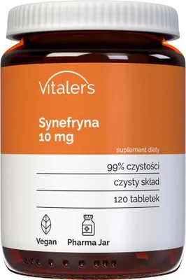 Zdjęcie produktu dla Vitaler Synephrin 10 mg  120 tabletek, wegaskie, wystarczajce na 4 miesice, bez konserwantw, czysty skad