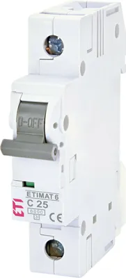 Obrázok produktu pre Nadprúdový istič ETIMAT 6 C25 25A 1P 6kA