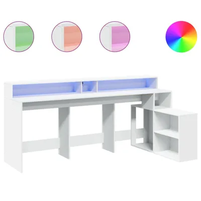 Obrázek produktu pro vidaXL LED stůl bílý 200x104x91 cm materiál na bázi dřeva