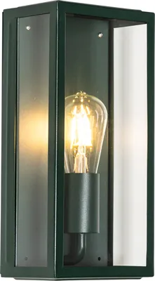 Produktbild von QAZQA - Industrie I Vintage I Industrie I Vintage I Außen Wandleuchte dunkelgrün mit Glas IP44 - Rotterdam I Außenbeleuchtung - Edelstahl Rechteckig - LED geeignet E27