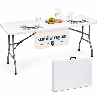 Produktbild von Klapptisch 180x74x74 cm klappbarer Gartentisch Campingtisch Outdoor