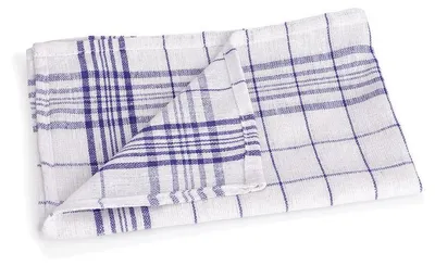 Produktbild von 72x Geschirrtuch Baumwolle blau weiß karriert 70 x 50 cm