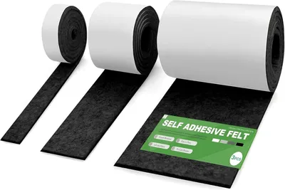 Produktbild von Selbstklebender Filz, 150 x 40 cm, 2 mm dick, für Möbel und DIY (Schwarz)