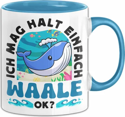 Produktbild von Waal-Liebhaber Tasse Geschenk Ich Mag Halt Einfach Waale Ok Geschenkidee Geburtstag Kaffee-Becher (Blau)