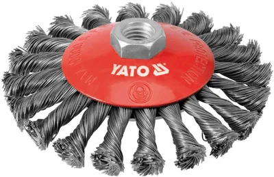 Obrázek produktu pro Yato YT-4764, Předlešticí kartáč, 10000 ot/min, 12,5 cm, Červená, Nerezová ocel