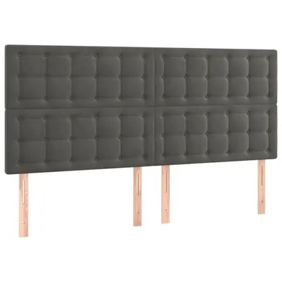 Image de Tête de lit Gris foncé 160 x 5 x 118/128 cm Velours