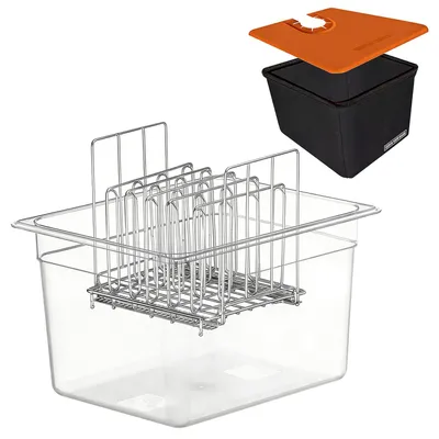 Sous-Vide-Behälter 12L mit Deckel und Gestell, transparent