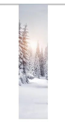 Image de Rideau coulissant Hiver - Opaque - Blanc - 245 x 60 cm pour fenêtre et porte