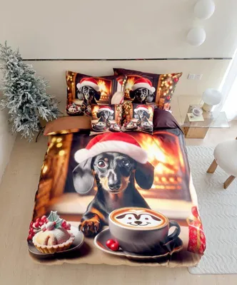 Zdjęcie produktu dla Pościel flanelowa 3D CIEPŁA WOOFS kolorowa + poszewka 40x50 70x90 + 140x200