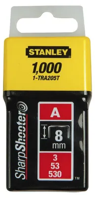 Produktbild von Stanley Klammern Typ A, 1000 Heftklammern, Stahl, TR151YL TR150L, 99 mm, 33 mm, 100 g