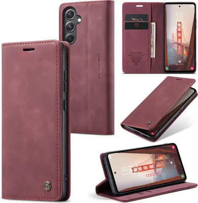 Produktbild von Hülle für Samsung Galaxy S24 FE 5G Klapphülle Fliphülle Tasche Case Weinrot