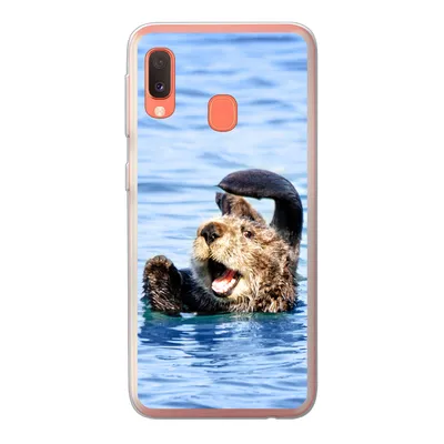 Produktbild von MuchoWow® Handyhülle Schutzhülle Hülle für Samsung Galaxy A20e Seeotter - Lustig - Wasser - Kinder - Jungen - Mädchen - Kind Silikon Softcase Handy Hülle - Abdeckung