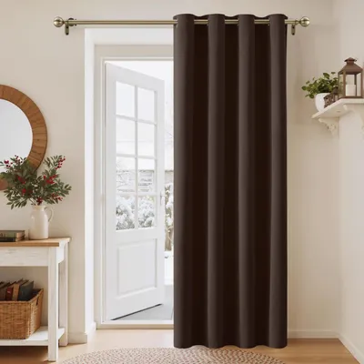Zdjęcie produktu dla Zasłona z przelotkami, zaciemniająca, kolor brązowy, wymiary: 210 cm wysokości x 132 cm szerokości