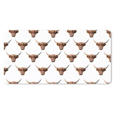 Produktbild von MuchoWow® Mauspad Mousepad Muster - Schottischer Highlander - Tiere 60x30 cm - Mousepads - Maus Mat - Pad - Mausunterlage - Nachhaltig