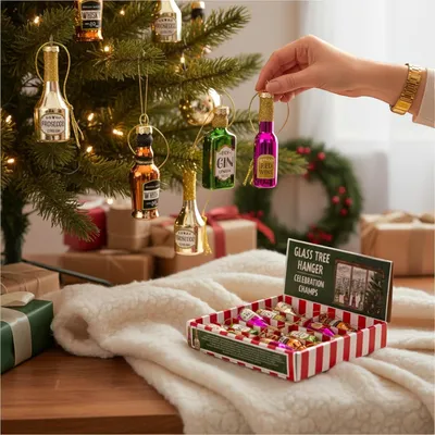 Image de Décorations de Noël "Celebration Champs" - Ensemble de 12 ornements en verre