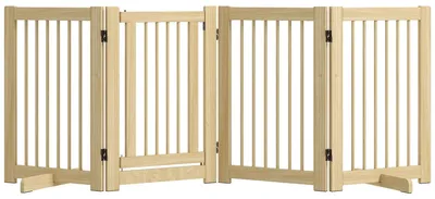 Imagen del producto de Valla para mascotas, diseño plegable, puerta integrada, color marrón claro