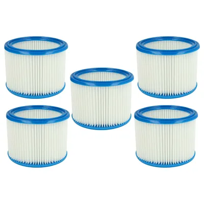 Produktbild von vhbw 5x Faltenfilter kompatibel mit Makita VYS 25 Staubsauger - Patronenfilter Blau Weiß