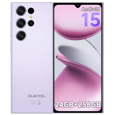Image de OUKITEL C61 Pro Téléphone Portable Android 15, 24 Go RAM + 256 Go, Écran HD+ INCELL 6,88 Pouces Smartphone Pas Cher 90 Hz, 5150 mAh, 13MP, NFC,Violet