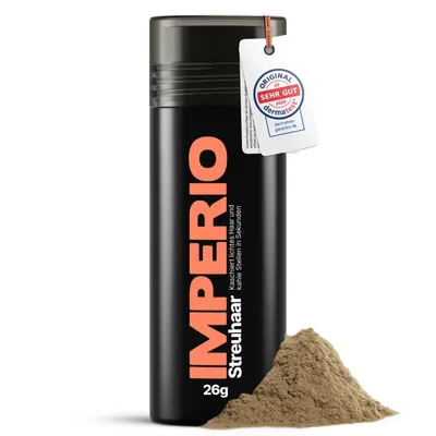 Produktbild von IMPERIO Streuhaar zur Haarverdichtung & vollem Haar in Sekunden. Schütthaar für einen authentischen Look. In Premium Friseurqualität - 26g (hellbraun)