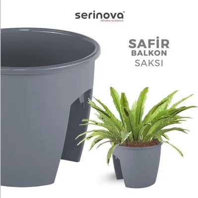 Obrázok produktu pre Kvetináč na balkón Emerald antraciet 7,5 l prispôsobiteľný 30 x 30 x 25 s odtokom pre zdravú starostlivosť o rastliny