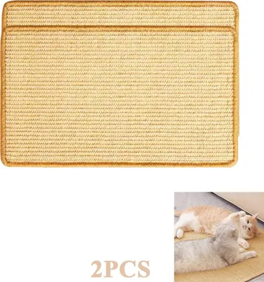 Produktbild von Katzenkratzmatte Sisal 25×50 cm, 2er-Set, Kratzfest, Möbel Schutz, Fixierbar Teppich