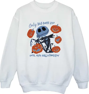 Immagine prodotto di Nightmare Before Christmas - Felpa "365 giorni fino ad Halloween" per bambini BI56506 (104) (Weiß)