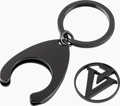 Image de PORTE-CLÉS JETON DE PANIER D'ACHATS Noir