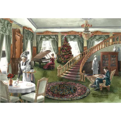 Immagine prodotto di ostalgico calendario dell'Avvento della famiglia Steampleton con 25 porte! 38 x 27 cm