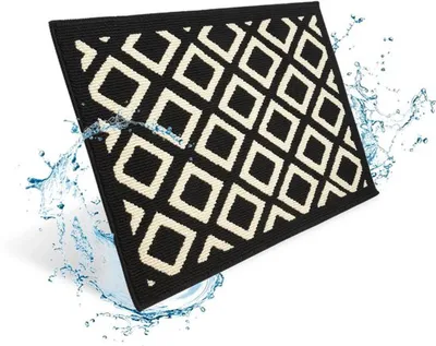 Produktbild von Unyqoos® rutschfeste Fußmatte für drinnen und draußen, 60x90 cm, schmutzabschließend und waschbar