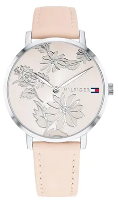 Produktbild von Tommy Hilfiger Zwei-Zeiger-Quarzwerk-Uhr für Damen mit Rötliches Lederarmband -