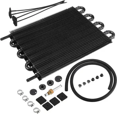Produktbild von Universal- Oliekoeler-Set für 5/16" Transmissie - 8-Pass Buisvin - Dauerhaftes Material - Überhitzungsvorbeugung - Effiziente Motoröl-Kühlung - Transmissie-Kühlung