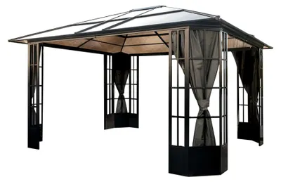 Produktbild von Sojag Savino 1214 Pavillo mit festem Dach inkl. Moskitonetz 3x4 m