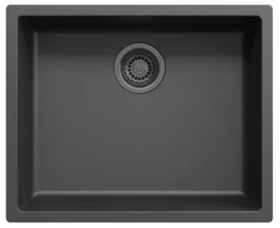 Zdjęcie produktu dla Zlewozmywak kuchenny 50x40 cm, czarny, do montażu pod blatem i wpuszczanego, seria Pure.Sink