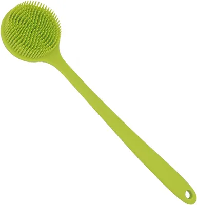 Productafbeelding van Rugschrobber Doucheborstel - Lichaamsborstel Lang Handvat - Huidreiniging Ontspanning - Dubbelzijdig Ontwerp - 38 cm - Groen