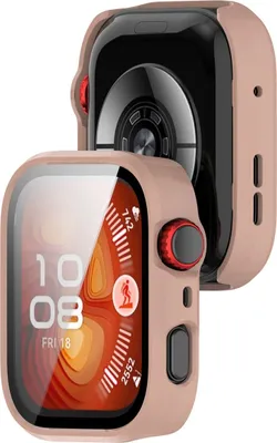 Produktbild von Schutzhülle mit Glas für Huawei Watch Fit 4 Pro, Bizon Case Watch Adamo, Rosa