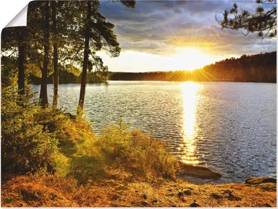 Produktbild von ARTland Poster Sonnenuntergang über See Algonquin Park Größe: 80x60 cm