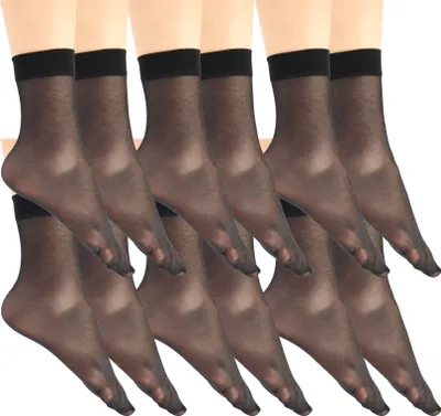 Produktbild von Giulia Damen Socken Sockchen Feinsöckchen mit Komfortbund Easy 40 Den (12er Paar) Schwarz One Size