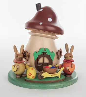 Produktbild von Zeidler Rauchpilz Hasenpärchen mit Schubkarre
