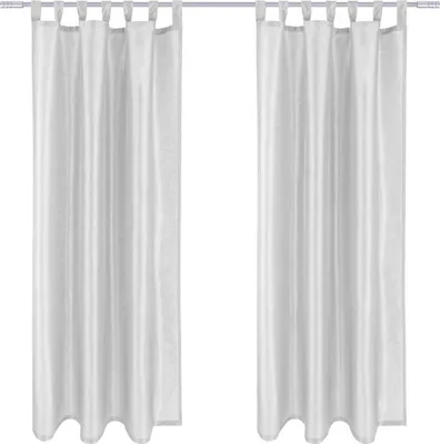 Zdjęcie produktu dla Zasłona Alessia w zestawie 2 nieprzezroczystych zasłon ze szlufkami, wymiary: 140x145cm, kolor: jasnoszary