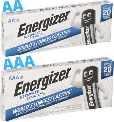 Produktbild von 20x Energizer Lithium Batterie SET 10x AA Mignon + 10x AAA Micro