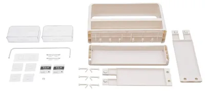 Produktbild von Badezimmer Aufbewahrungsorganizer, 2-stufiges Design, Wandmontage, WEISS