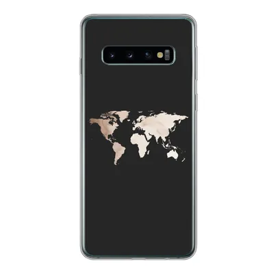 Produktbild von MuchoWow® Handyhülle Schutzhülle Hülle für Samsung Galaxy S10 Weltkarte - Leder - Schwarz Silikon Softcase Handy Hülle - Handytasche